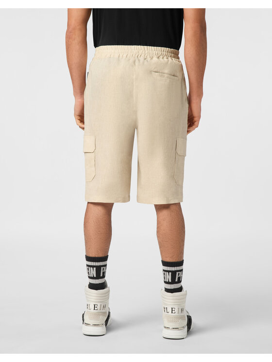 PHILIPP PLEIN PHILIPP PLEIN Szorty materiałowe 24503 Beżowy Regular Fit