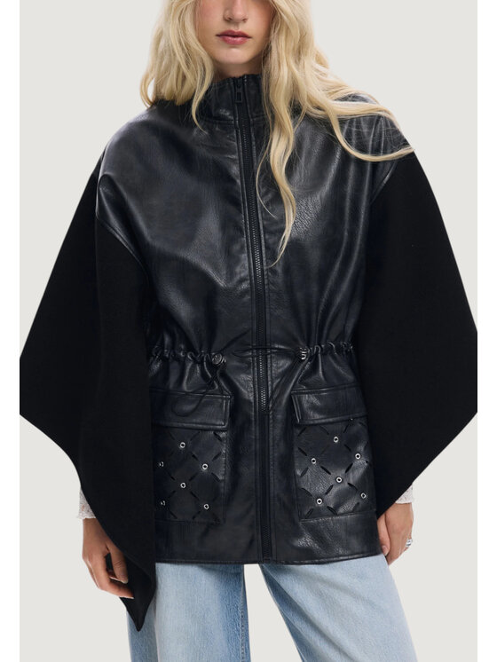 Desigual Desigual Κάπα PONCHO_EYELETS ALDAMA Μαύρο Casual Fit