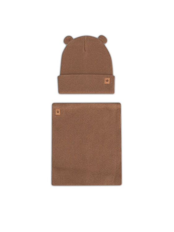 Set căciulă și fular tip guler Action Boy 8KF-001-AW24 Maro