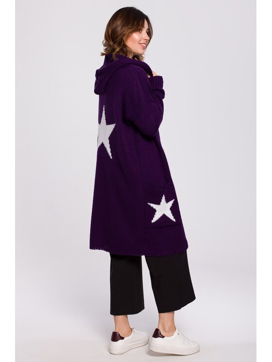 BeWear BeWear Kardigan bk063 Fioletowy Baggy Fit