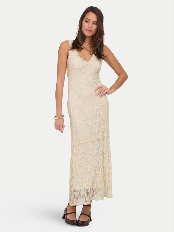 ONLY Sukienka wieczorowa Albina 15372795 Kremowy Regular Fit