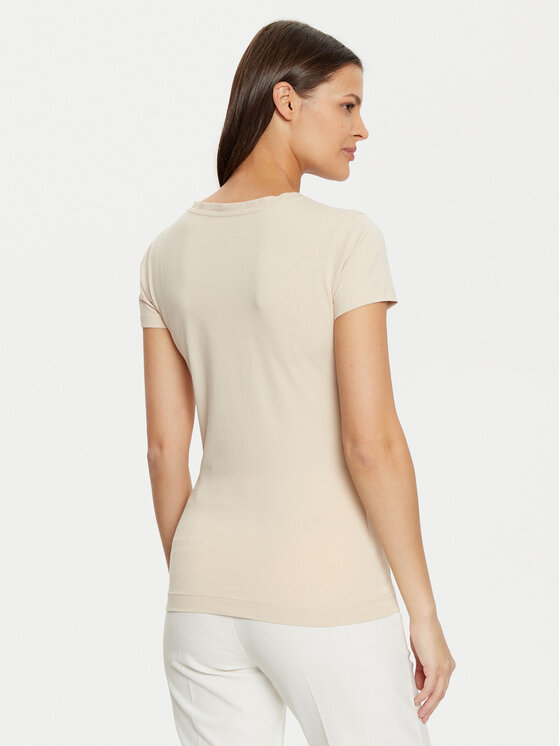 Guess Guess T-Shirt W5RI21 J1314 Beżowy Regular Fit