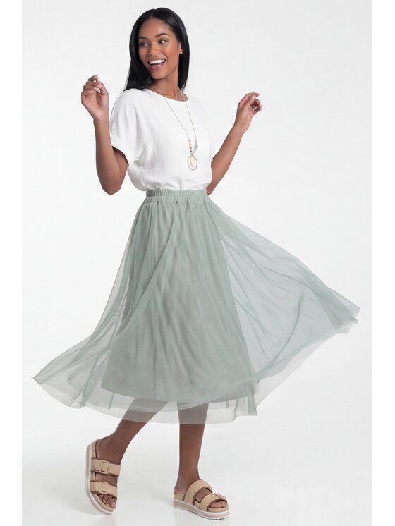 FIGL FIGL Spódnica maxi M1307 Zielony A-Line Fit