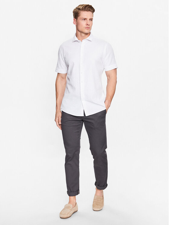 Lindbergh Lindbergh Πουκάμισο 30-203431 Λευκό Slim Fit