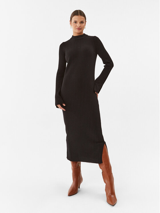 United Colors Of Benetton Rochie tricotată 1044DV014 Negru Straight Fit