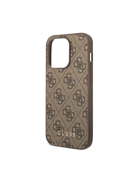Guess Guess Etui na telefon 4G Saffiano Brązowy