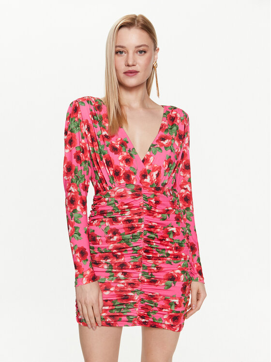 Kontatto Kontatto Коктейльна сукня MG5004 Рожевий Slim Fit