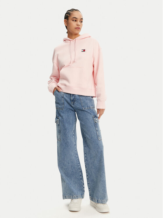 Tommy Jeans Tommy Jeans Majica dugih rukava Badge DW0DW19414 Ružičasta Boxy Fit