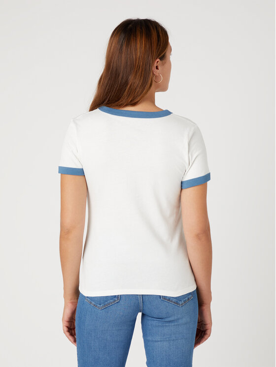 Wrangler Wrangler Футболка Ringer W7N0EEW02 112331996 112331996 Білий Regular Fit