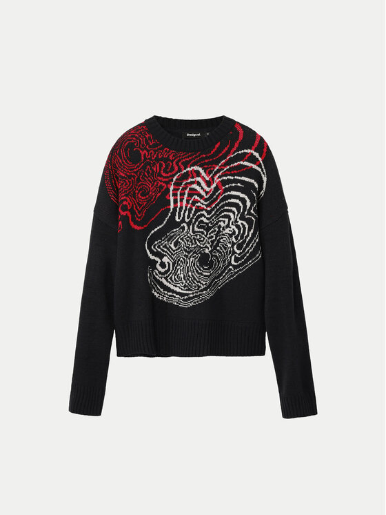 Desigual Desigual Πουλόβερ Toulouse Lacroix 24WWJF54 Μαύρο Loose Fit