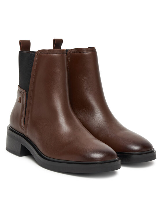 Tommy Hilfiger Tommy Hilfiger Kotníková obuv s elastickým prvkem Minimal FW0FW08978 Hnědá