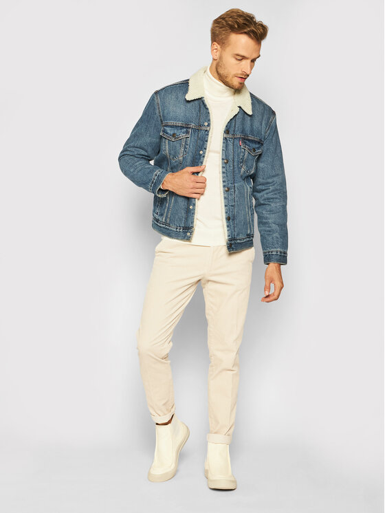 Levi's® Levi's® Jeansová bunda Type III Sherpa 16365-0128 Modrá Regular Fit