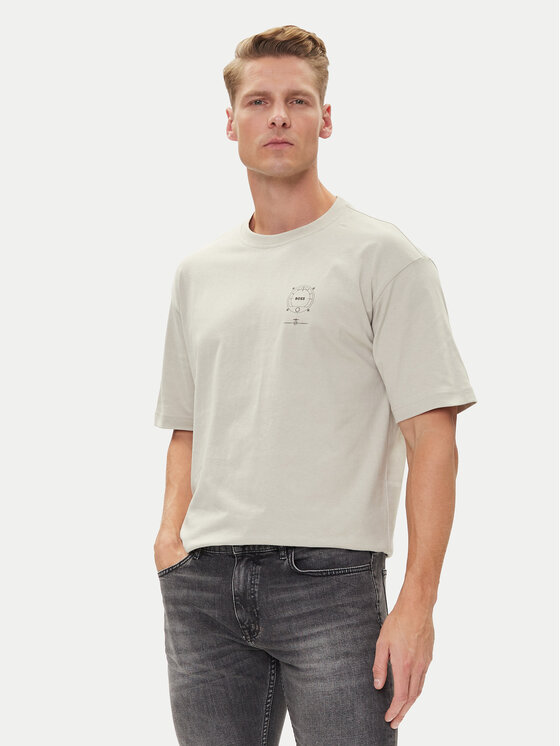 BOSS BOSS T-Shirt Te_Voyage 50546370 Beżowy Relaxed Fit