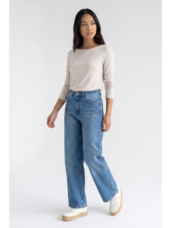 FIGL FIGL Bluzka M1371 Beżowy Regular Fit