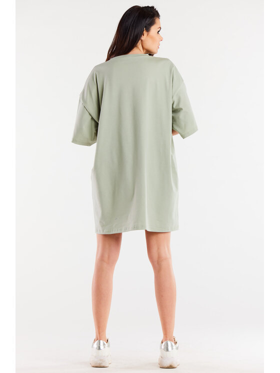 Infinite You Infinite You Sukienka codzienna M255 Zielony jasny Basic Fit