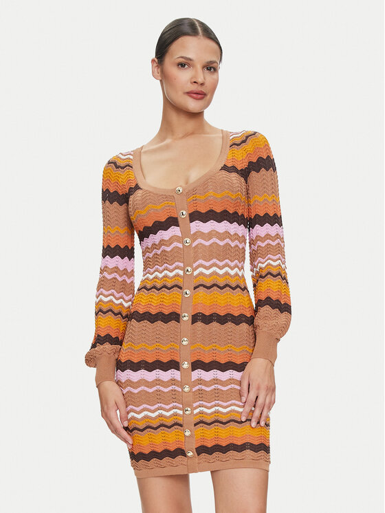 Guess Guess Kootud kleit W4YK90 Z3GC0 Oranž Regular Fit