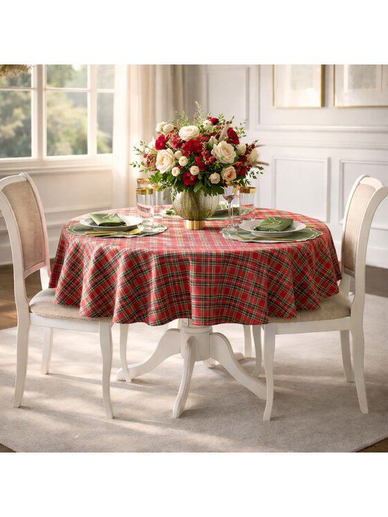 Roseberry Home Roseberry Home Obrus Red Tartan Czerwony