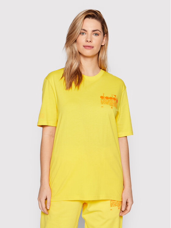 Diadora Diadora T-Shirt Unisex Manifesto 502.178208 Żółty Loose Fit