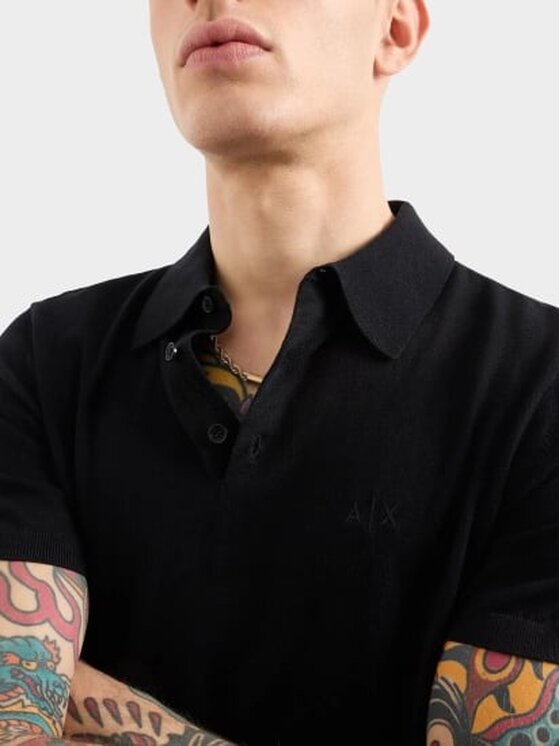 Armani Exchange Armani Exchange Polo 8NZF5D ZM3JZ 1200 Czarny Regular Fit