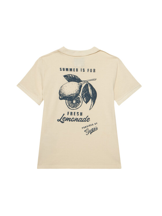 Guess Guess Тениска с яка и копчета L6GP01 K9WF4 Екрю Regular Fit