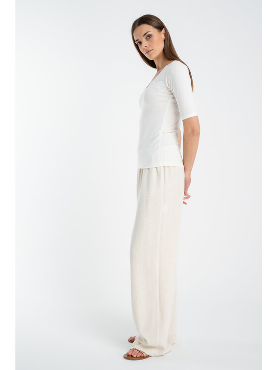 CLICK CLICK T-Shirt 72-019 Écru Close Fit