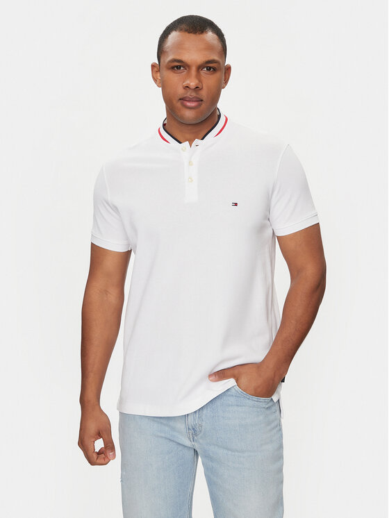 Tommy Hilfiger Tommy Hilfiger Polokošile Mao MW0MW34752 Bílá Slim Fit
