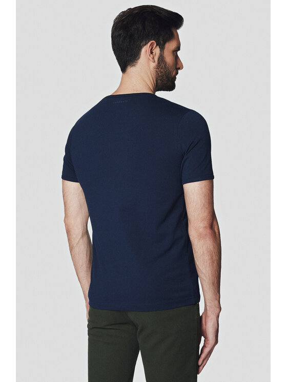 Lancerto Lancerto T-Shirt Calum TS073124000015 Granatowy Regular Fit