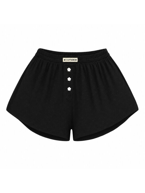 MissDenim MissDenim Szorty piżamowe Spodenki do spania Czarny Flare Fit