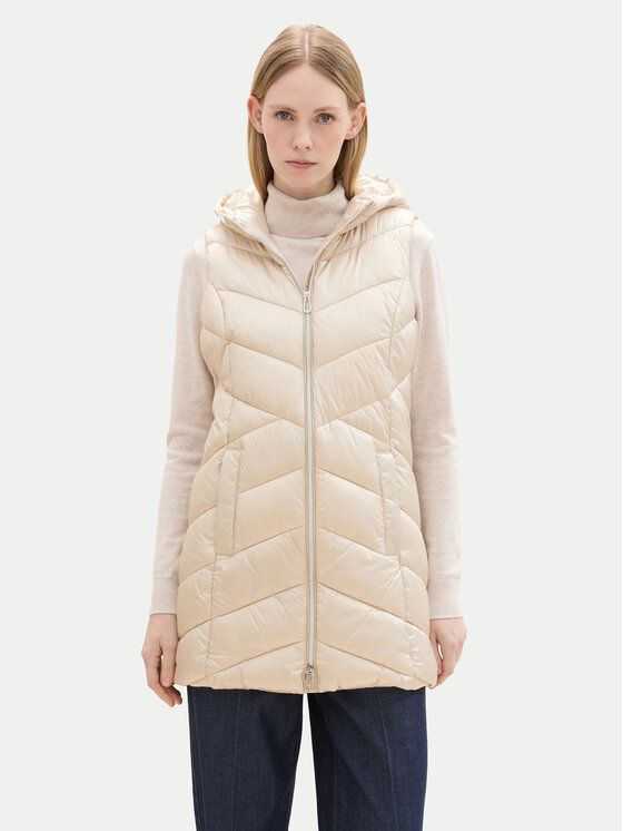 Tom Tailor Športová vesta 1041490 Écru Slim Fit