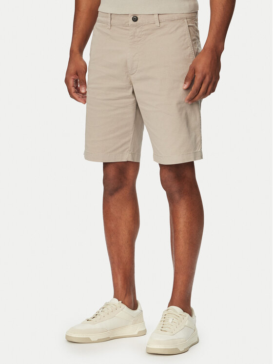 BOSS Pantalon scurți din material Chino 50559292 Bej Slim Fit