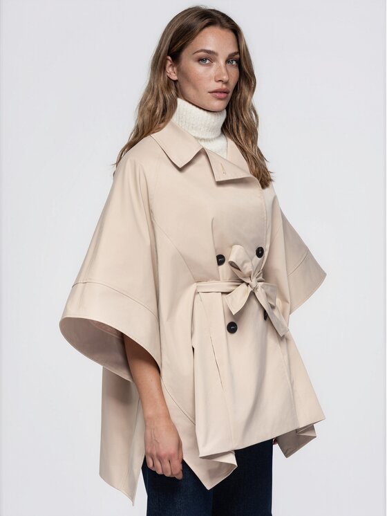 Ombre Ombre Płaszcz przejściowy OW-CT-E0020 Beżowy Oversize