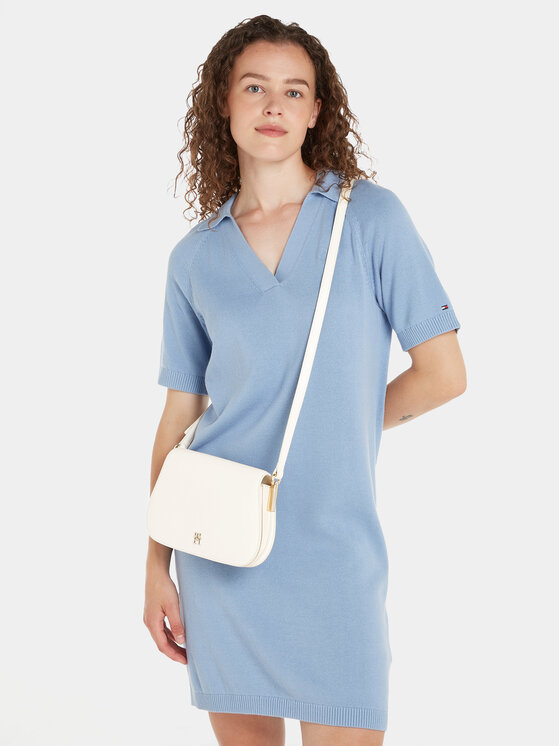 Tommy Hilfiger Tommy Hilfiger Дамска чанта Th Spring Chic Flap Crossover AW0AW15974 Екрю