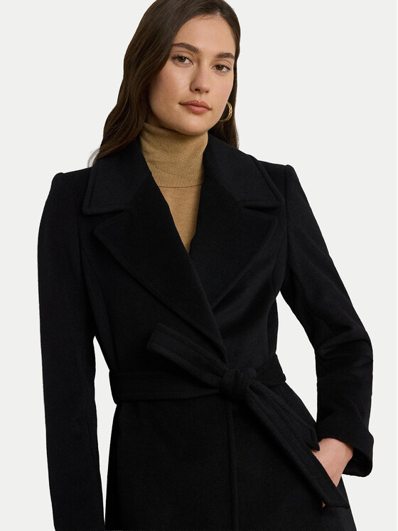 LAUREN RALPH LAUREN LAUREN RALPH LAUREN Vlnený kabát 297962169001 Čierna Regular Fit