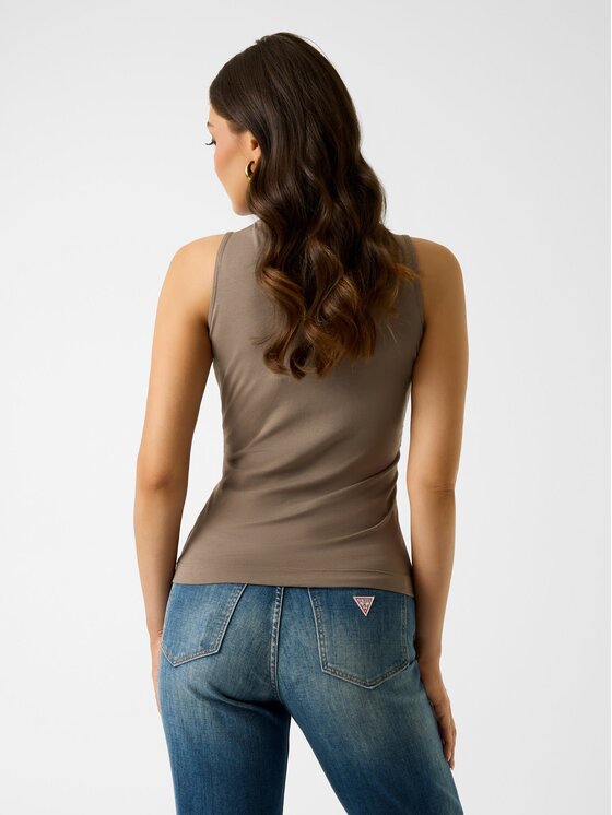 Guess Guess T-Shirt 181241 Hnědá Classic Fit