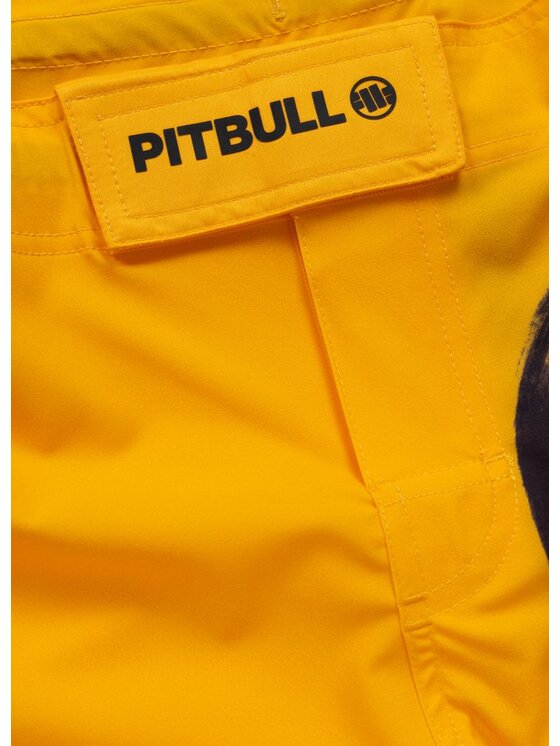 PITBULL PITBULL Szorty sportowe LOGO PALMS Żółty Regular Fit