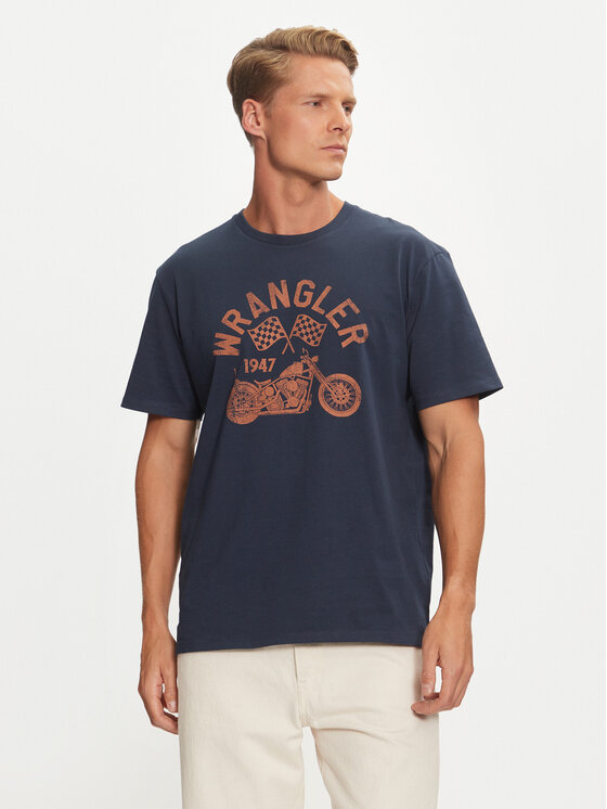 Wrangler Wrangler Футболка Americana 112357436 Cиній Regular Fit