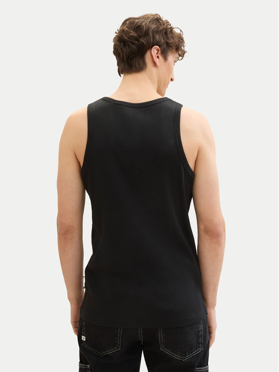 Tom Tailor Denim Tom Tailor Denim Tank top marškinėliai 1042035 Juoda Regular Fit