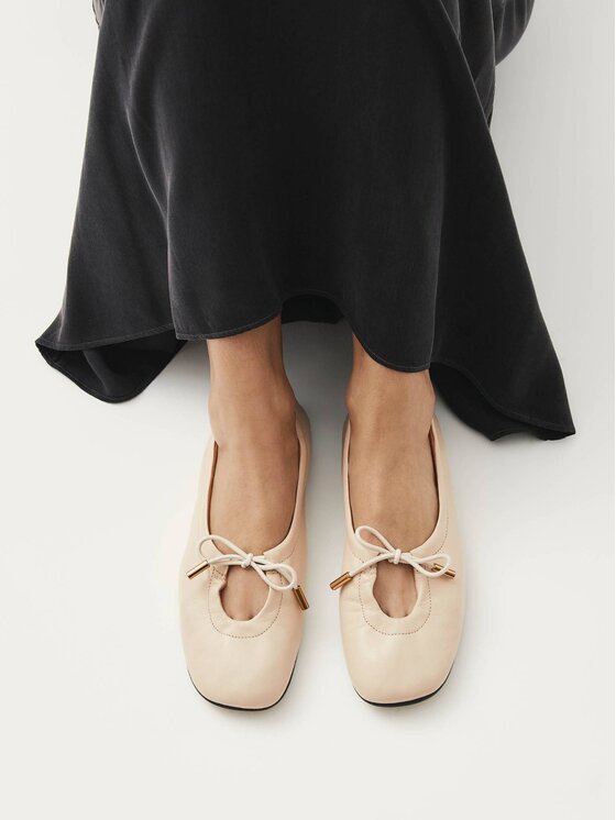 ALOHAS ALOHAS Baleriny Rosalind Cream Leather Ballet Flats Beżowy