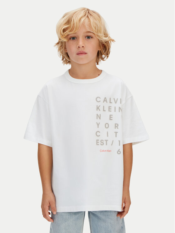Calvin Klein Jeans Tricou LVCKSJA02B Alb Relaxed Fit