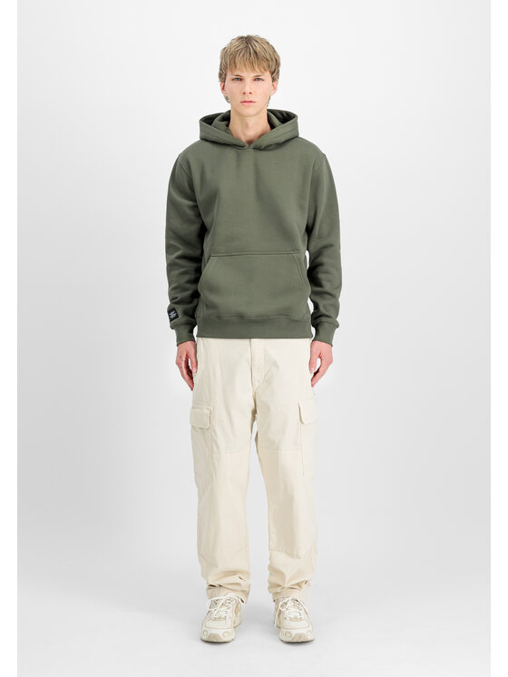 Alpha Industries Alpha Industries Mikina Label Backprint Hoodie Zelená Regular Fit