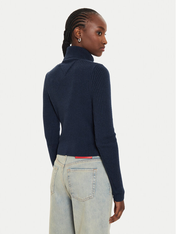 Tommy Jeans Tommy Jeans Rollkragenpullover Flag DW0DW18678 Dunkelblau Regular Fit