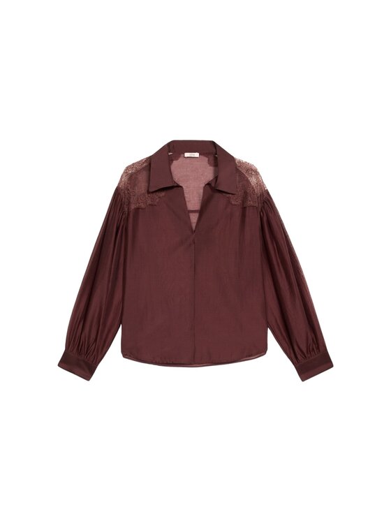 Oltre Oltre Blusa 2503J000747N036 Bordeaux Regular Fit