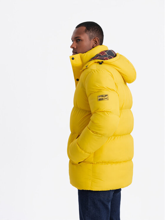 Ombre Ombre Vatovaná bunda OM-JAHP-0205 Žlutá Regular Fit