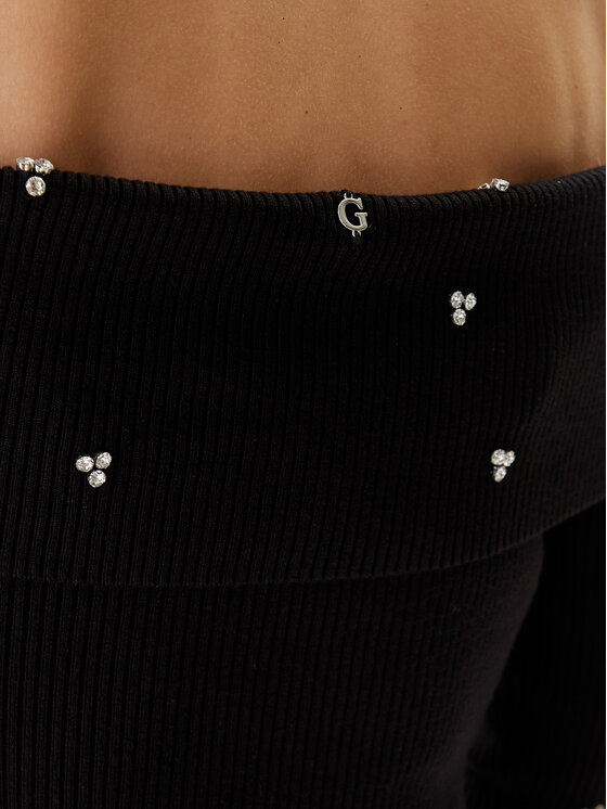 Guess Guess Трикотажна сукня W5BK64 Z2YJ2 Чорний Slim Fit
