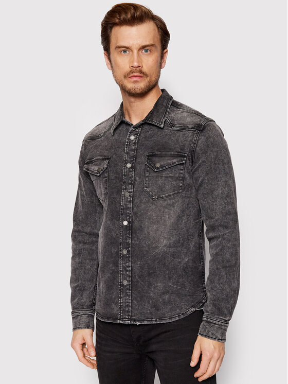 Young Poets Society Young Poets Society camicia di jeans Fred 106630 Grigio Regular Fit