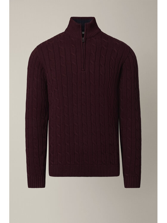 Lancerto Lancerto Sweter Joseph SW000211555970 Bordowy Regular Fit