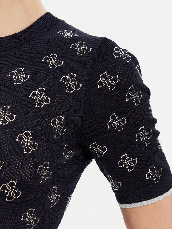 Guess Guess Sweter W5GR20 Z3D60 Granatowy Regular Fit