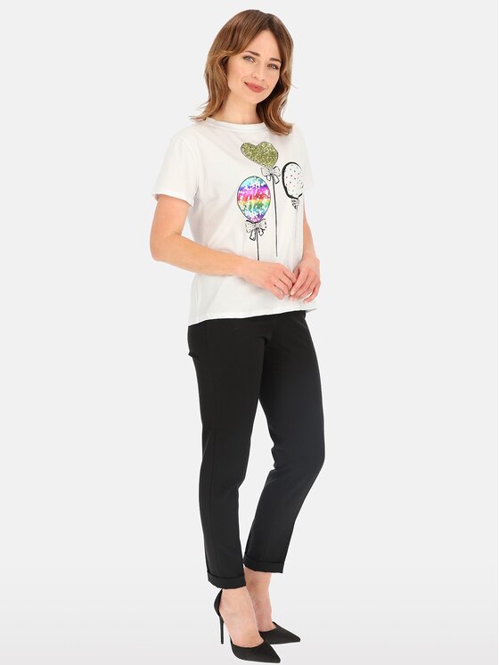 Perso Perso T-Shirt TCE245285F Bílá Regular Fit