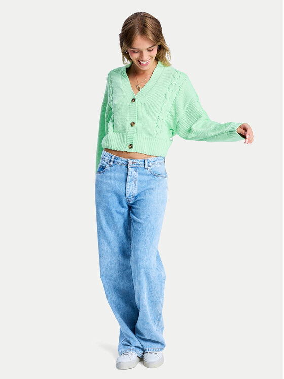 Roxy Roxy Kardigan Missing The Sun ERJSW03677 Zielony Regular Fit