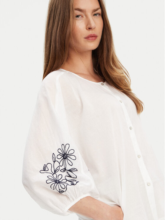 United Colors Of Benetton United Colors Of Benetton Риза 5VZCDQ0BN Бял Relaxed Fit